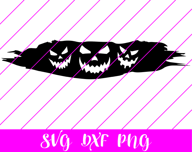 Creepy Halloween Faces in a Dark Hole SVG