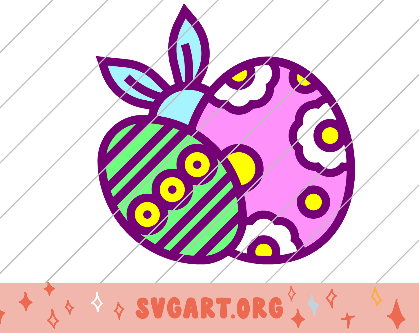 Cute Easter Eggs SVG