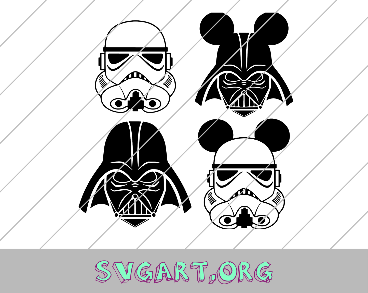 Darth Vader Storm Trooper Mouse Ears SVG