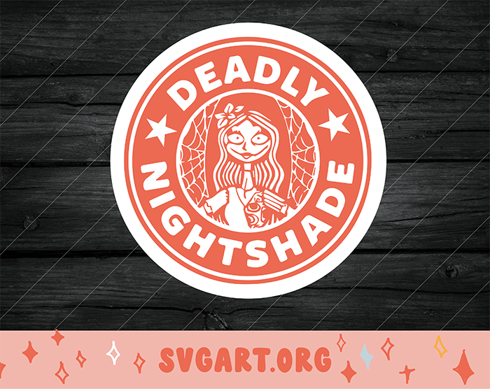 deadly nightshade starbucks label svg