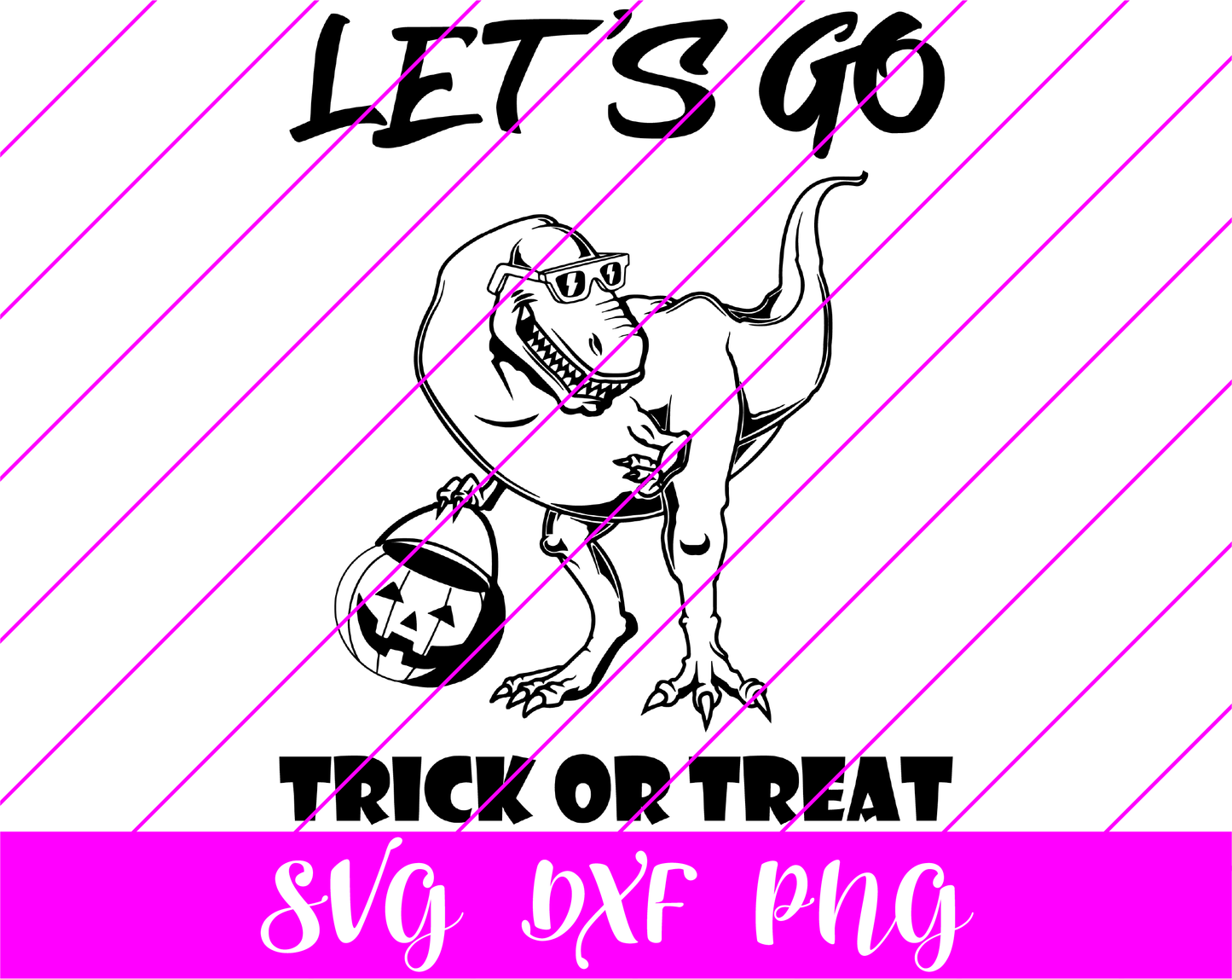 dinosaur trick or treat SVG