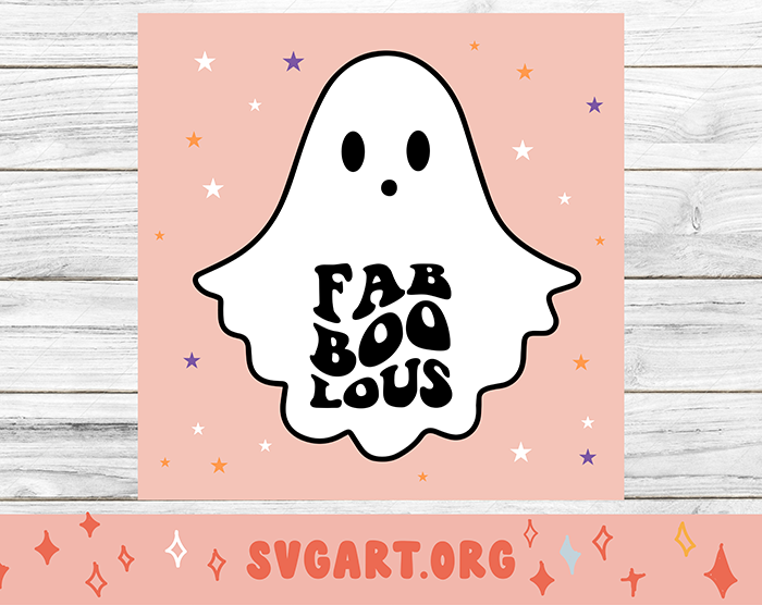 Cute Halloween Faboolous Ghost SVG