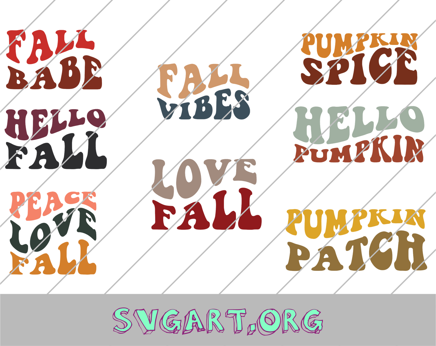 Fall Wave Font Bundle SVG