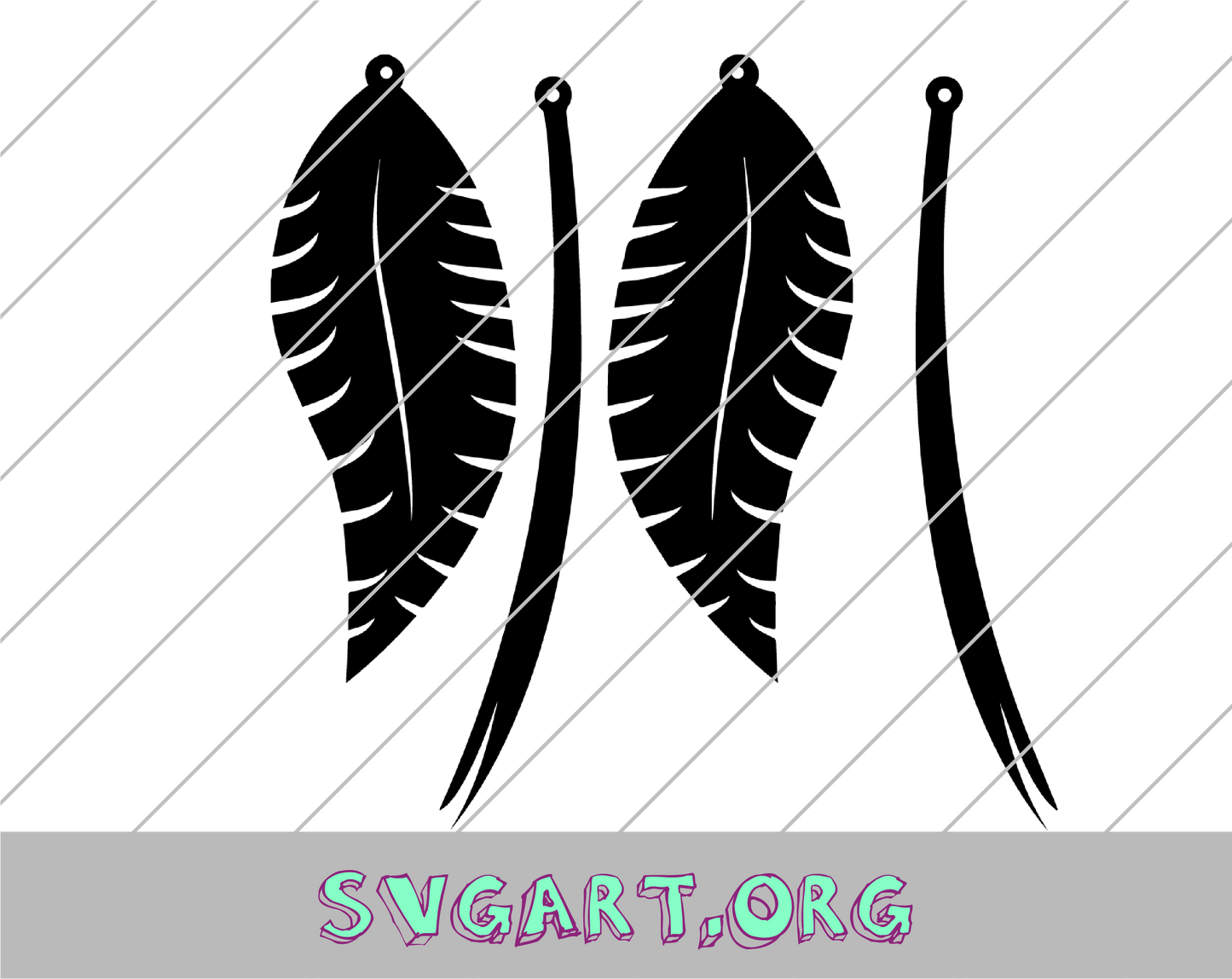 Feather Earrings SVG