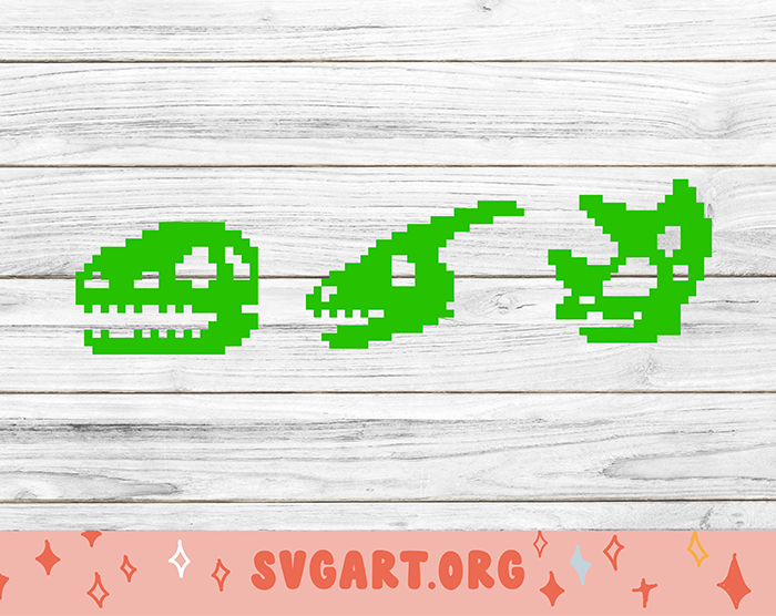 Pixel Dinosaurs SVG