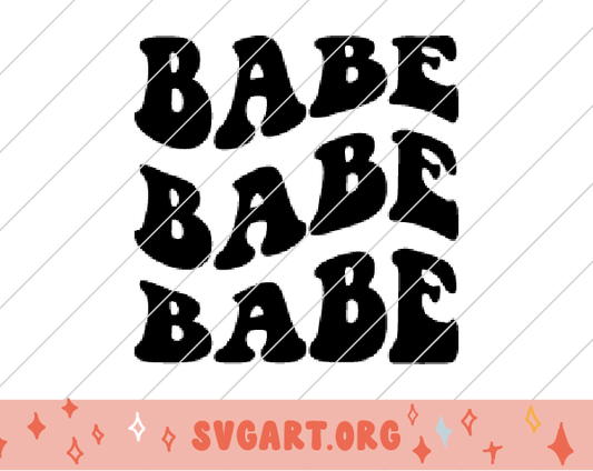 Babe Wave Font 70s Design SVG