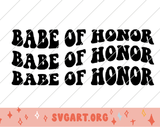 Babe of Honor Wave Font Retro Design SVG