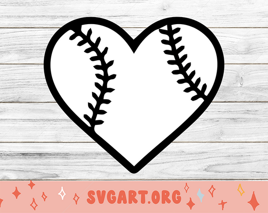 Baseball Heart SVG