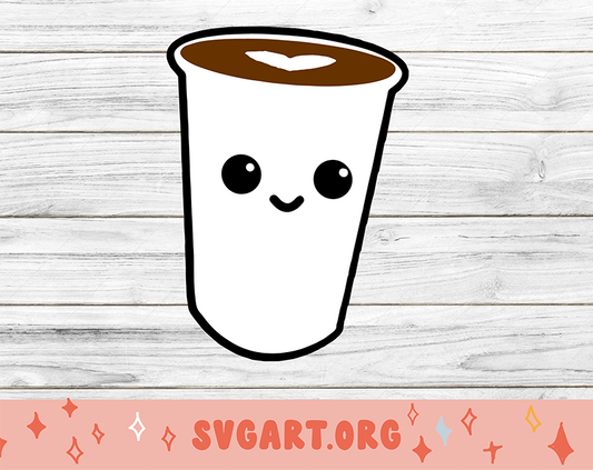 Kawaii Coffee Cup SVG