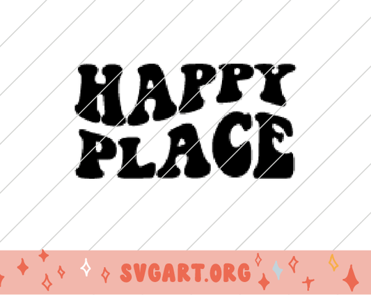 Happy Place Wave Font SVG