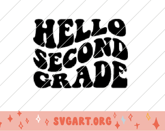 Hello 2nd Grade Wave Font SVG