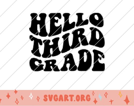 Hello 3rd Grade Wave Font SVG