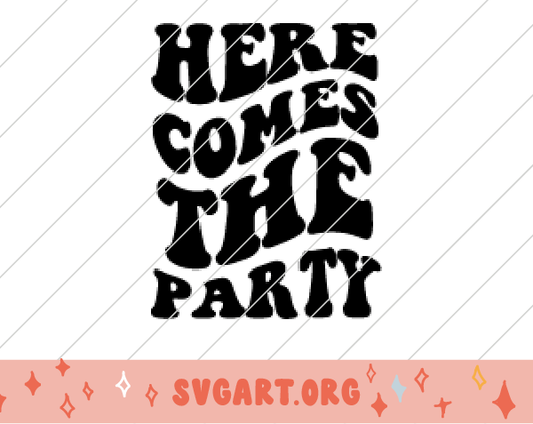 Here Comes The Party Wave Font SVG