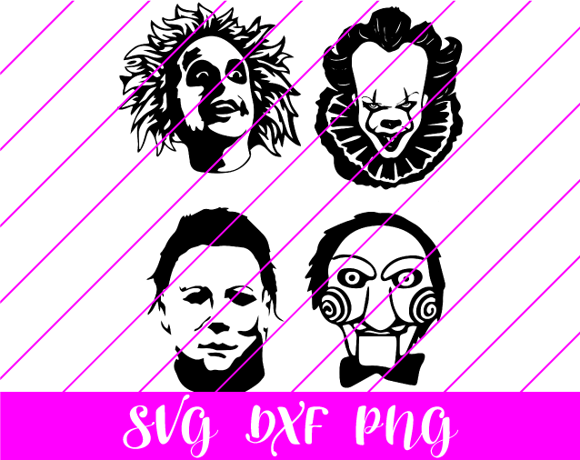 Horror Movie Characters Pennywise Beetlejuice Michael Myers SVG