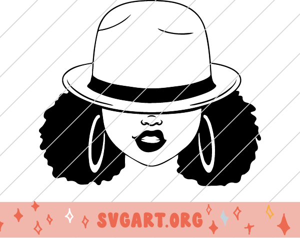 African American Girl with Hat SVG