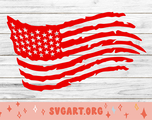 American Flag Distressed SVG