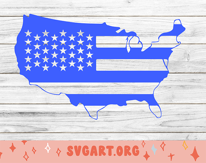 American Flag Map SVG