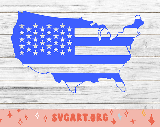 American Flag Map SVG