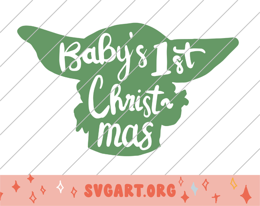 Baby Yoda 1st Christmas SVG