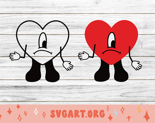 Bad Bunny Heart SVG