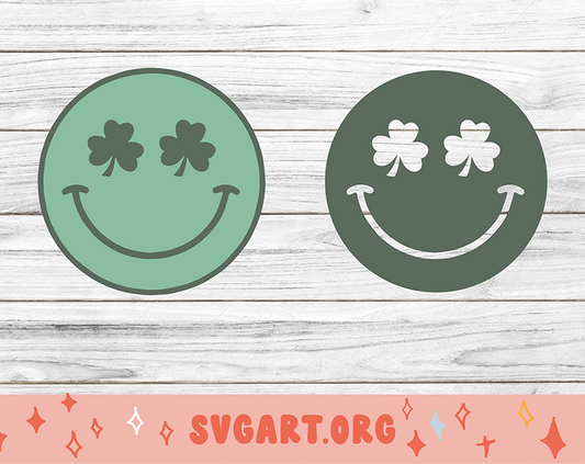 Clover Smiley Face SVG
