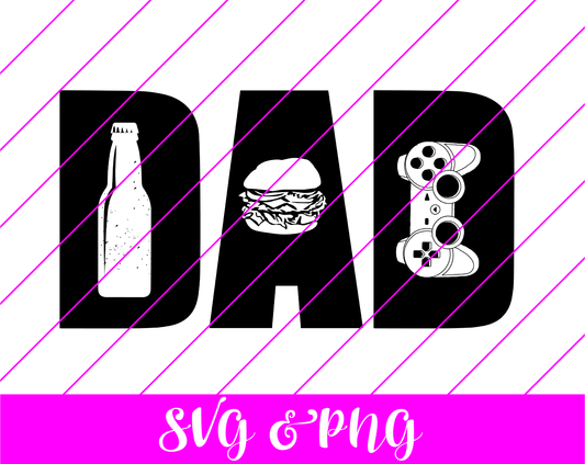 Dad Letters SVG – #1 Funny Father’s Day T-Shirt Design – Beer