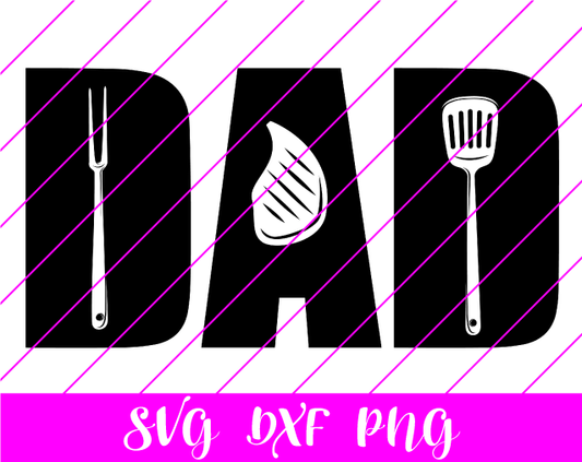 Dad Grilling Letters SVG