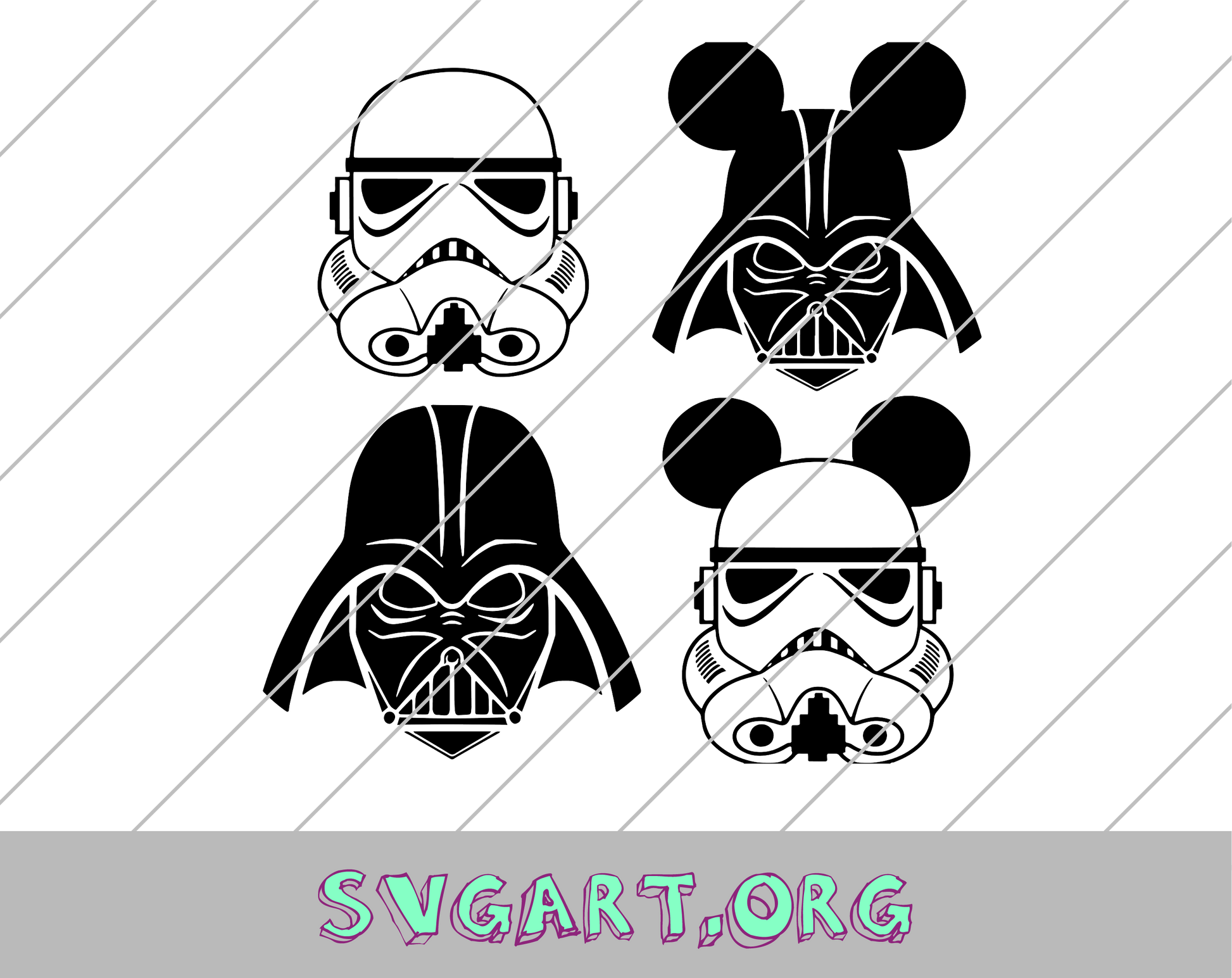 Darth Vader Storm Trooper Mouse Ears SVG