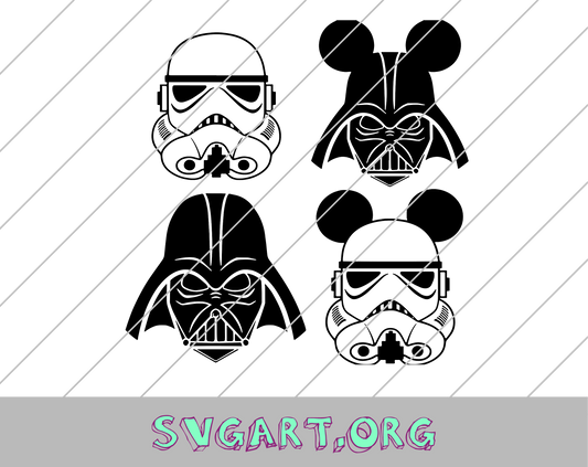 Darth Vader Storm Trooper Mouse Ears SVG