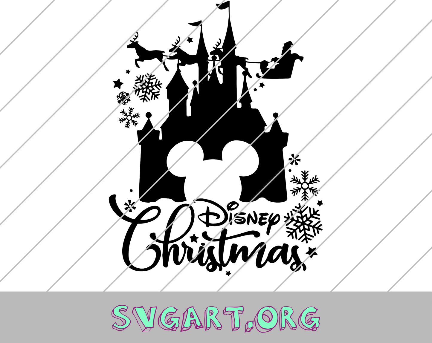 Disney Christmas Castle SVG