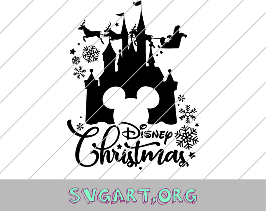 Disney Christmas Castle SVG