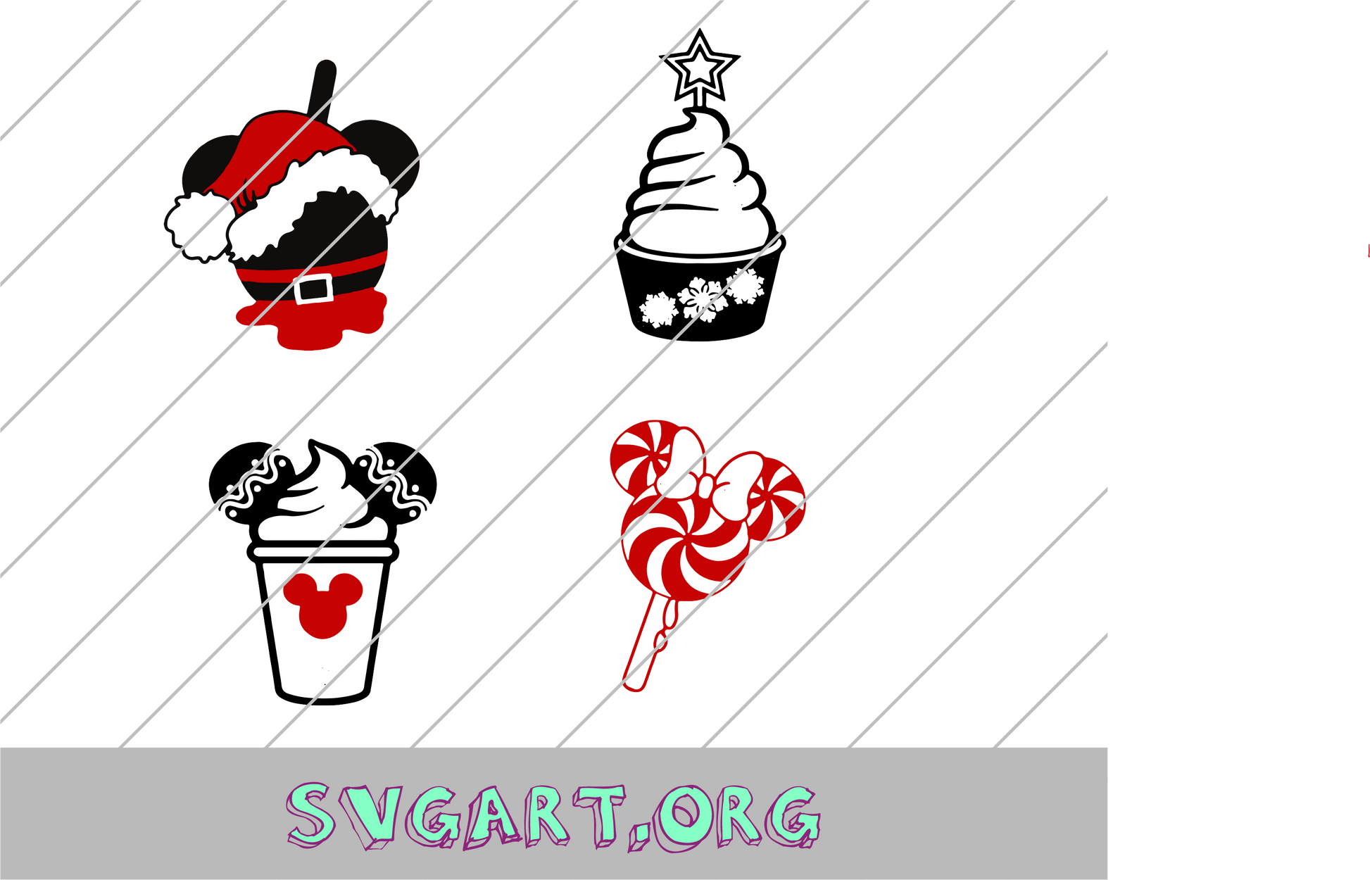 Disney Snacks Food Mickey Ears Christmas SVG