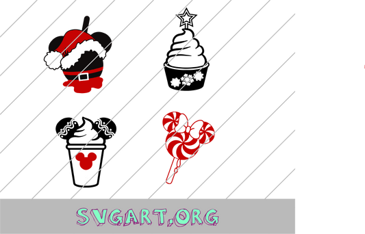 Disney Snacks Food Mickey Ears Christmas SVG