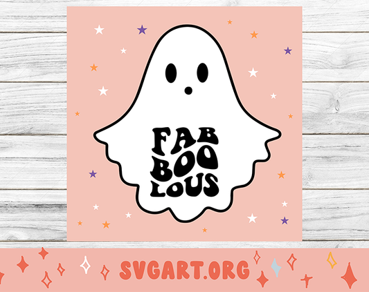 Cute Halloween Faboolous Ghost SVG