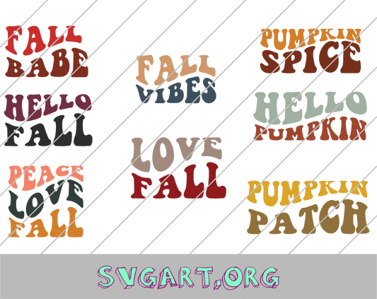Fall Wave Font Bundle SVG