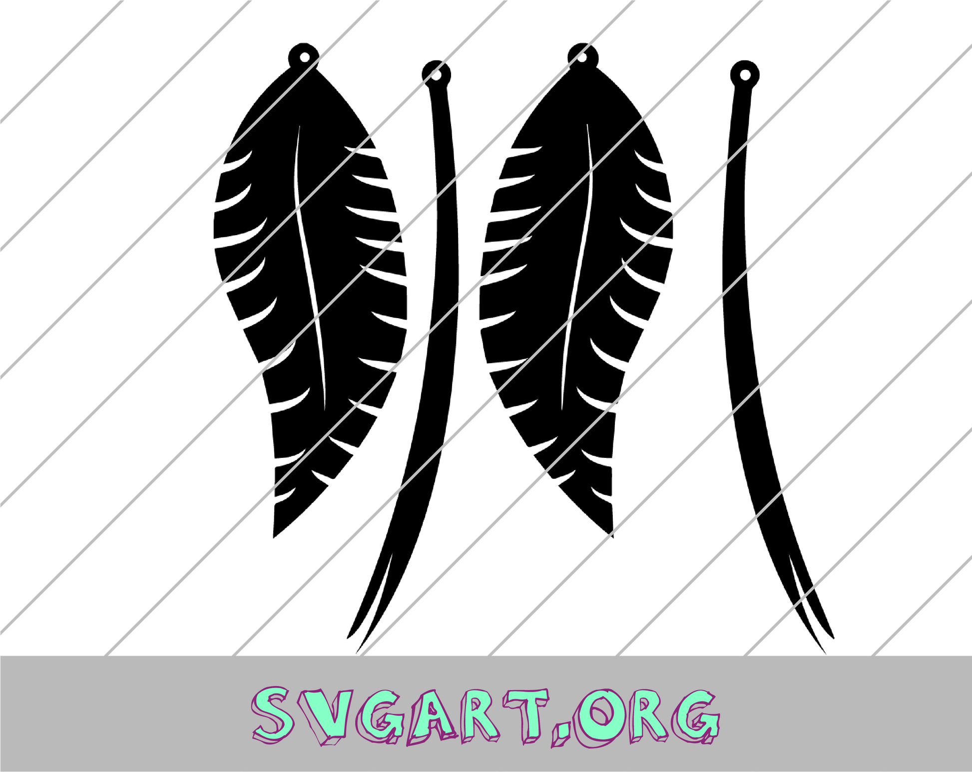 Feather Earrings SVG