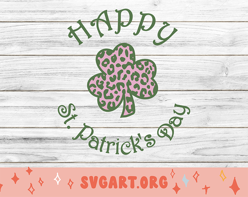 Happy St. Patrick's Day Clover SVG