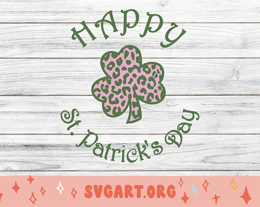 Happy St. Patrick's Day Clover SVG