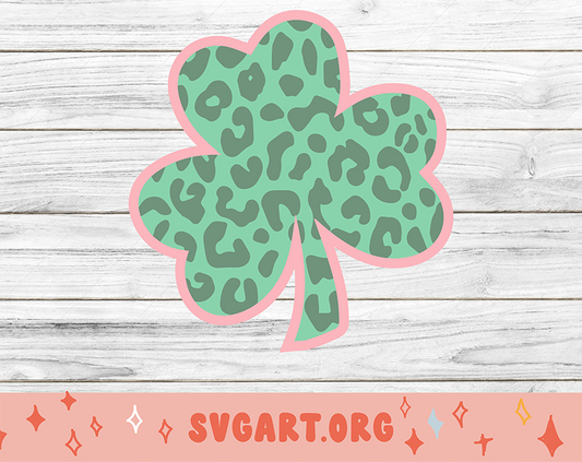 Leopard Print Clover SVG
