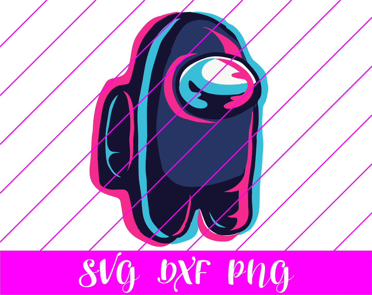 Among Us Pink Blue 3d SVG