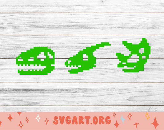 Pixel Dinosaurs SVG