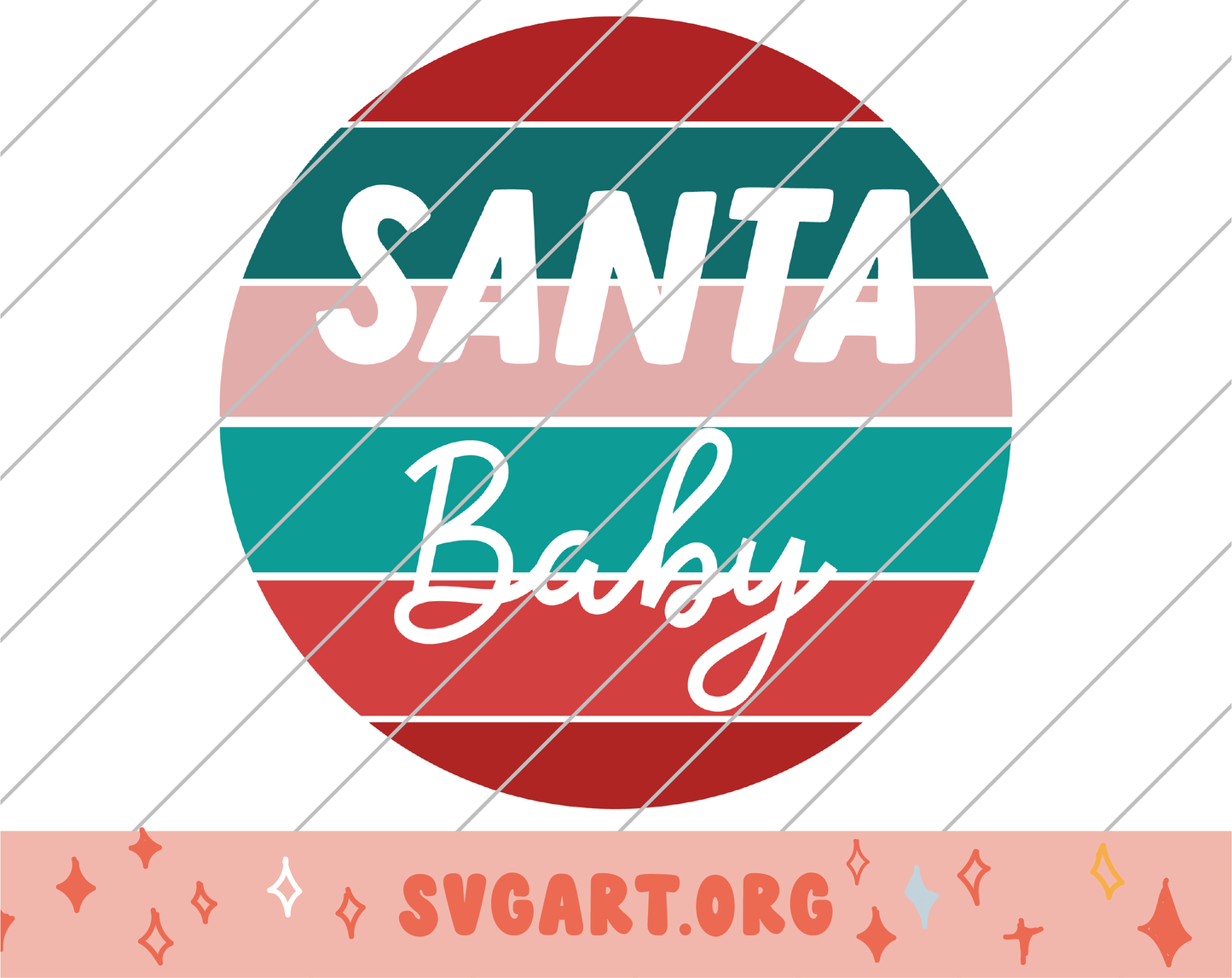 Santa Baby Circle SVG