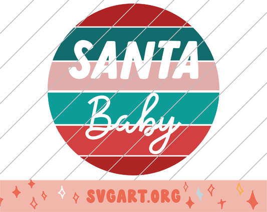 Santa Baby Circle SVG