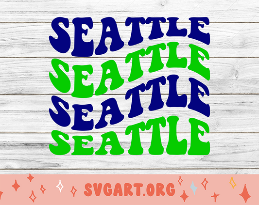 Seattle Seahawks Wave Font SVG