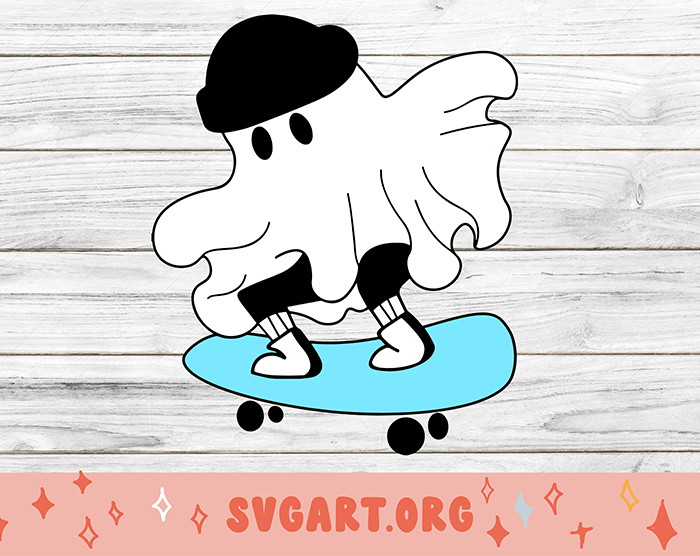 Skateboarding Ghost SVG