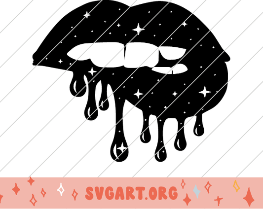 Sparkle Drip Lips SVG