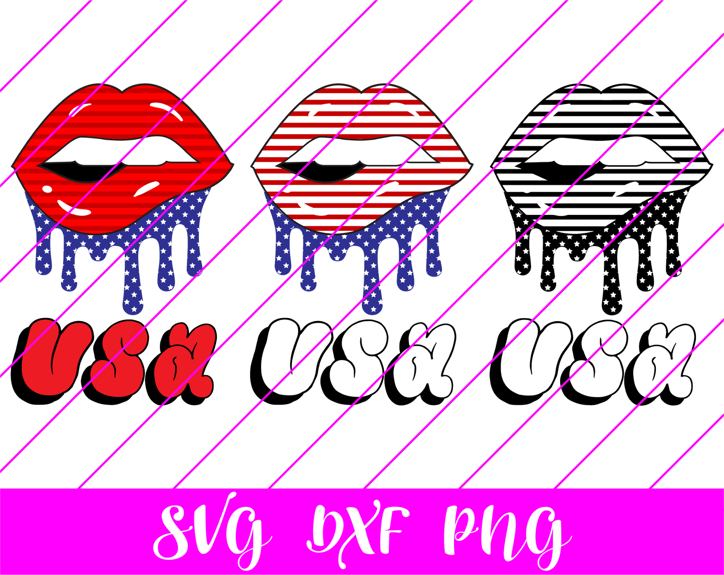 4th of July Lips SVG
