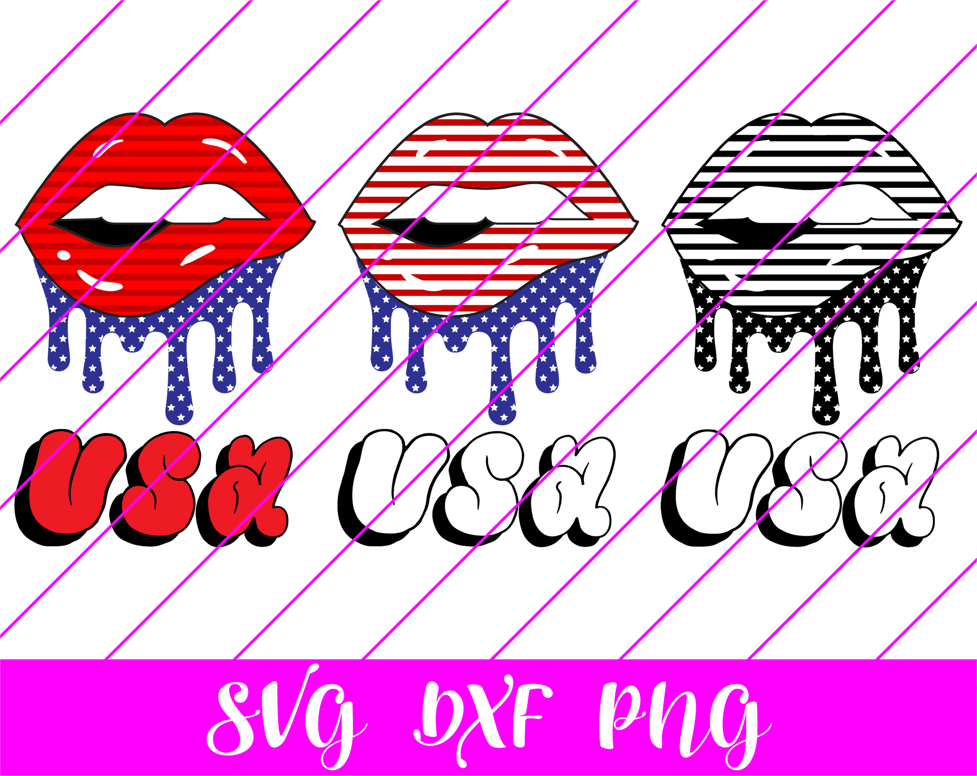 4th of July Lips SVG