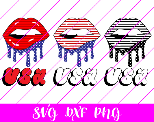 4th of July Lips SVG