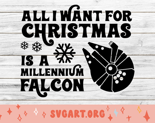 Millennium Falcon Christmas Star Wars SVG